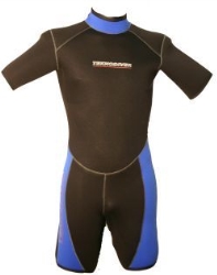 Wetsuit shorty zwart/blauw dames
